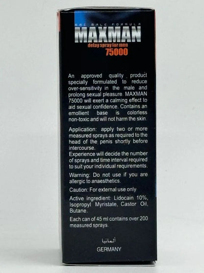 Maxman Delay Spray 75000 – Extra Strength Delay Spray for Men (45ml)