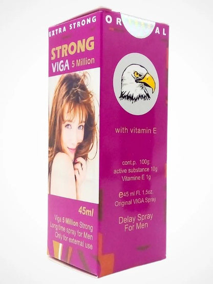 Viga 5 Million Delay Spray – Extra Strong Formula with Vitamin E (45ml)