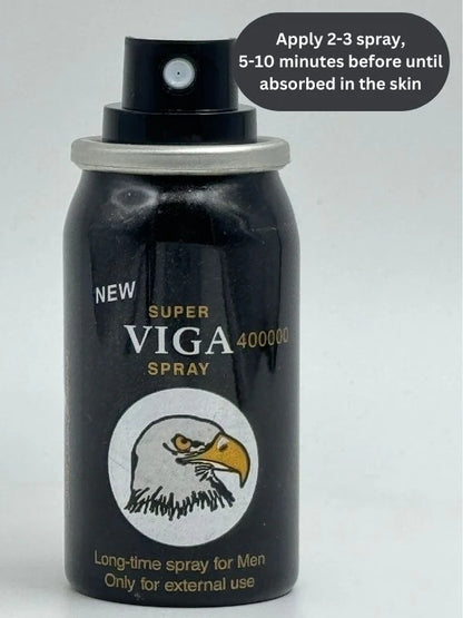 Super Viga 400000 Black Delay Spray for Men – Long Lasting Performance